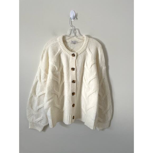 Madewell Sweaters - Madewell Chunky Wool Blend Cardigan Cream Size XL NEW